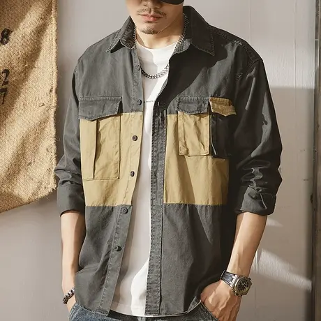 Modi Nick/摩帝尼克男休闲衬衫盐系男友穿搭复古日系宽松外套潮流商品大图