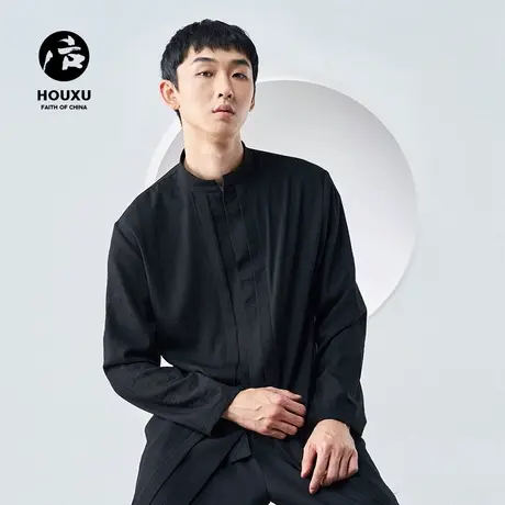 后序中长款衬衫男宽松中式男装原创中国风 高级感衬衫男 设计感商品大图