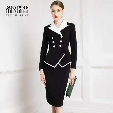 希区高端职业套装裙名媛女装2023秋冬季总裁时尚气质正装西服西装商品大图