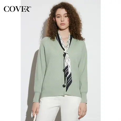 【昕怡粉丝专享】恩裳COVER茧型微收腰时髦针织开衫商品大图