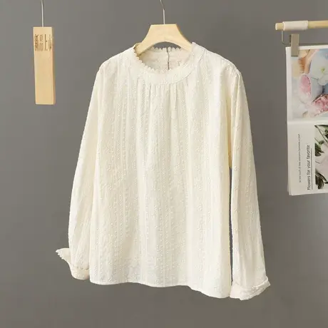 法式洋气衬衫女设计感小众内搭打底衫长袖上衣春装2024年新款衬衣图片