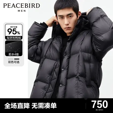 太平鸟男装奥莱连帽羽绒服男短款2023年冬季面包服潮商品大图