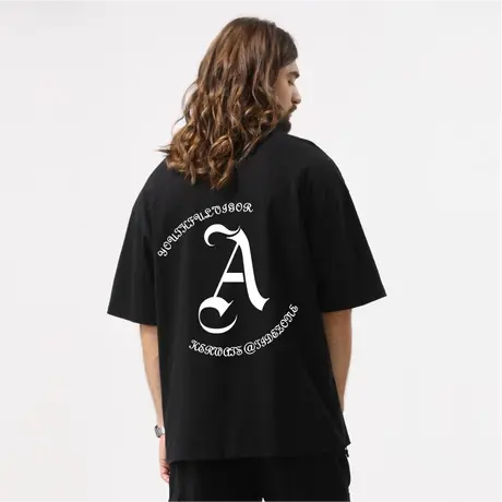 Ohlyah美式重磅潮流宽松加大男女款情侣短袖T恤时尚百搭纯棉半袖图片