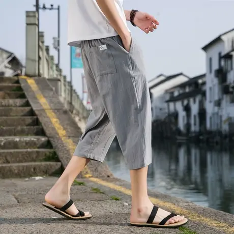 七分裤男士2022年夏季新款薄款短裤韩版潮流休闲宽松运动五分裤子商品大图