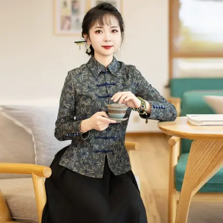筠雅民国风女装改良汉服女中国风唐装上衣女旗袍新中式女装23J201商品大图
