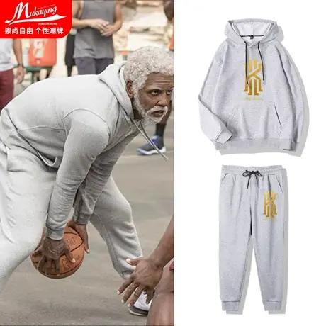 德鲁大叔同款连帽卫衣男秋季Uncle Drew篮网欧文篮球运动宽松长袖商品大图
