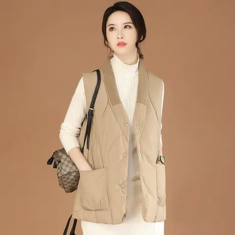 韩潮袭人中长款棉袄无袖棉服棉衣女2023年冬季新款外套马甲马夹厚图片