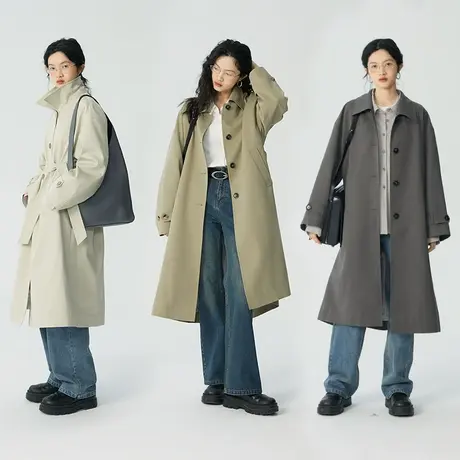 omont蛋挞家 复古宽松高级感中长款风衣外套女2023年新款大衣图片