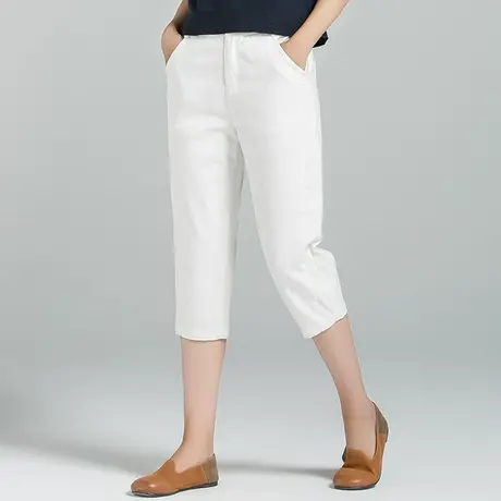 七分牛仔裤女夏薄款2023年新款夏季女裤白色裤子八分萝卜裤哈伦裤商品大图