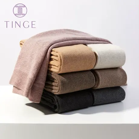 TINGE精梳棉连裤袜加绒加厚压力显瘦腿打底袜秋冬保暖黑色袜子女图片
