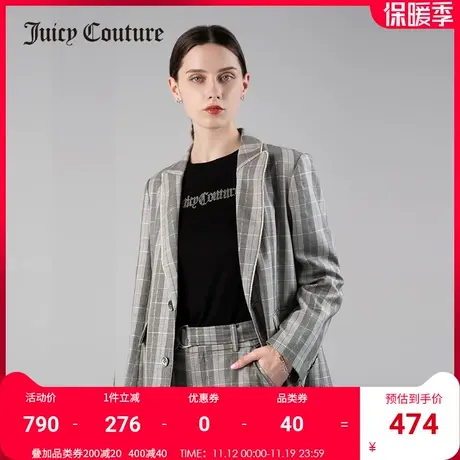 Juicy Couture橘滋秋冬新款美式羊毛格纹时尚轻商务西装外套女商品大图
