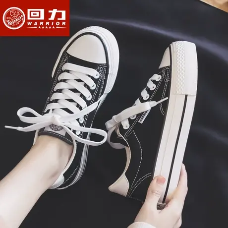 回力厚底帆布鞋女2023年秋季新款学生百搭薄款低帮透气休闲板鞋子商品大图