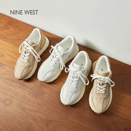 Nine West/玖熙复古德训鞋女2025夏季新款厚底运动舒适时尚休闲鞋商品大图