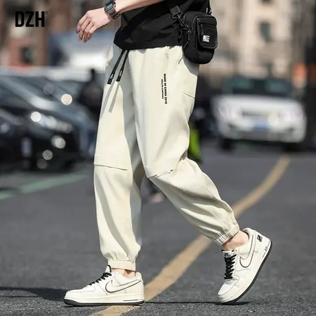 男士休闲裤男秋季宽松高级感裤子男款美式高街2023新款运动束脚裤商品大图