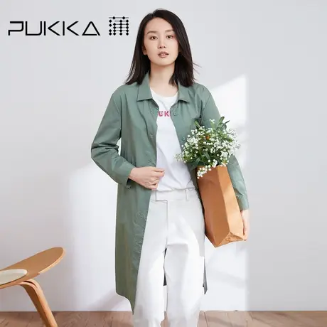 蒲PUKKA 原创设计2023春装新款宽松休闲纯棉中长款长袖衬衫式风衣图片