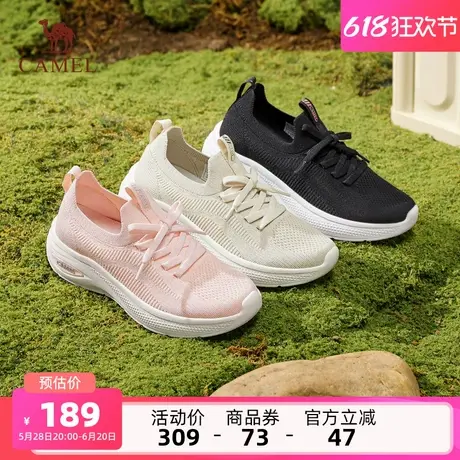 骆驼女鞋2025夏季新款透气网面鞋女软底轻便运动鞋舒适健步妈妈鞋商品大图