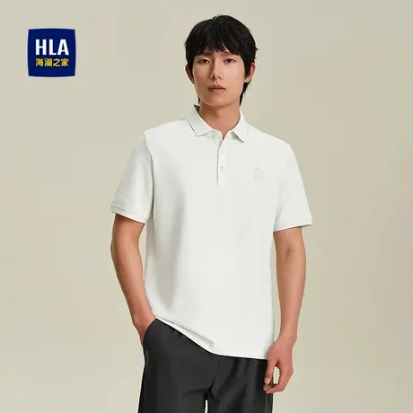 HLA/海澜之家艺术家联名短袖POLO衫2025春夏新透气翻领刺绣T恤男商品大图