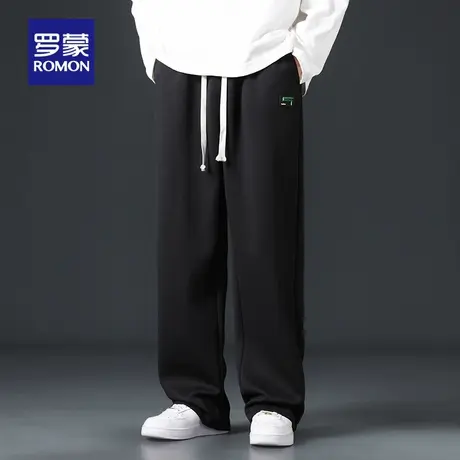 罗蒙男士户外运动休闲裤2025秋季新款时尚百搭长裤宽松抽绳直筒裤商品大图