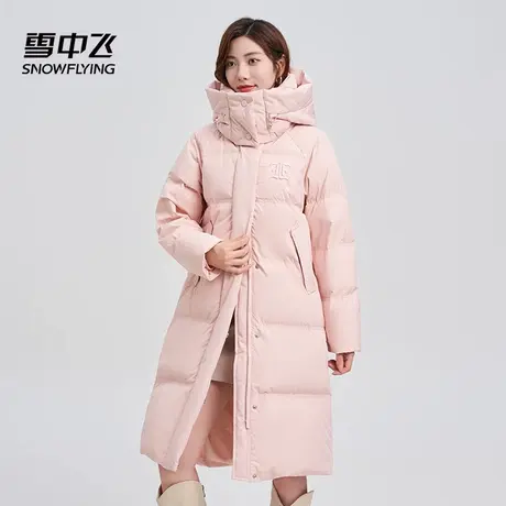 雪中飞羽绒服女长款过膝2025冬季新款韩版宽松时尚保暖加厚连帽潮商品大图