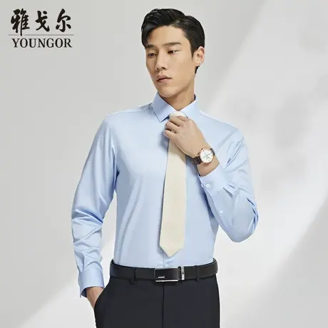 雅戈尔奥莱 男装商务休闲新款长袖衬衫免烫棉弹衬衣商务休闲男商品大图