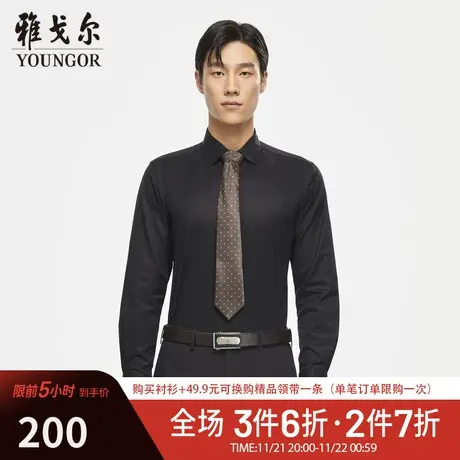 【易打理】V系雅戈尔衬衫春季商务休闲棉弹舒适百搭柔软长袖衬衫商品大图