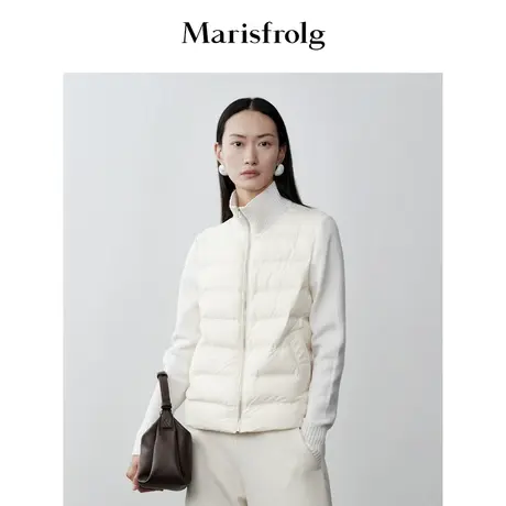 【轻云羽绒】玛丝菲尔冬季白色轻薄白鹅绒保暖针织羽绒服女图片