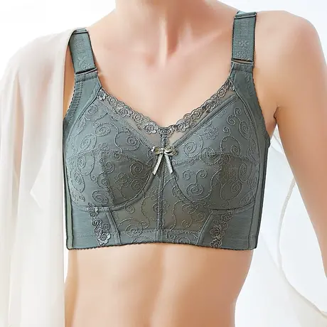 大胸显小文胸薄款内衣女聚拢防下垂收副乳大码缩胸显胸小胸罩全包商品大图