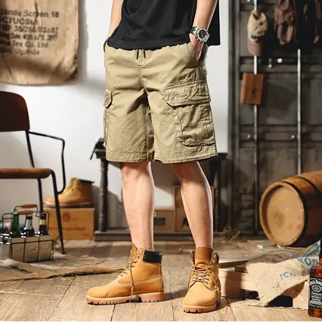 美式复古工装短裤男夏季新款宽松口袋中裤潮流大码休闲百搭五分裤商品大图
