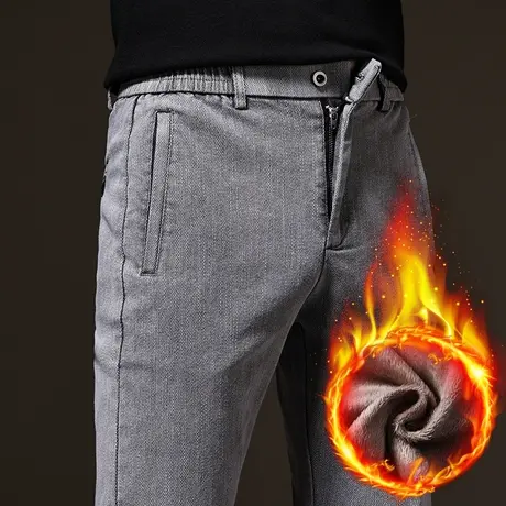 男裤子秋冬季2023年新款潮冬裤冬装男士休闲长裤加绒加厚保暖外穿商品大图