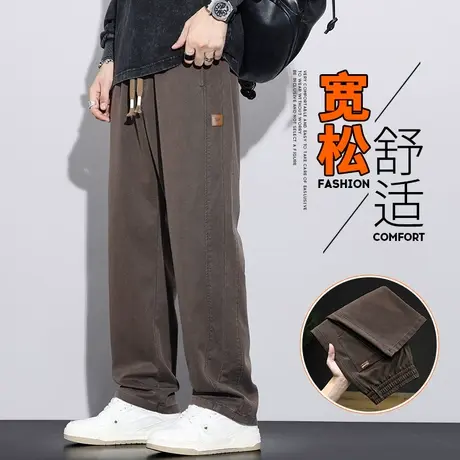 春季2024年新款垂感阔腿工装休闲长裤子春秋款男生宽松潮牌秋冬款商品大图