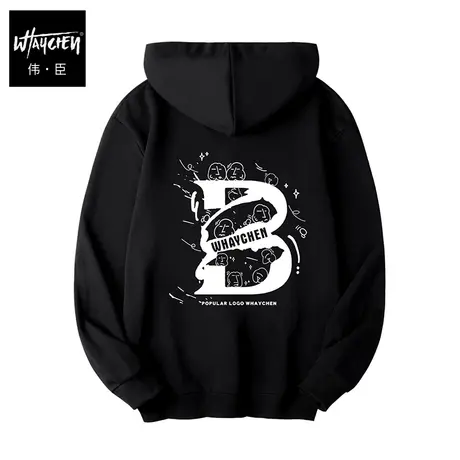 伟臣潮流青春学生秋冬大码连帽卫衣胖子加肥加大宽松纯棉打底衫男图片