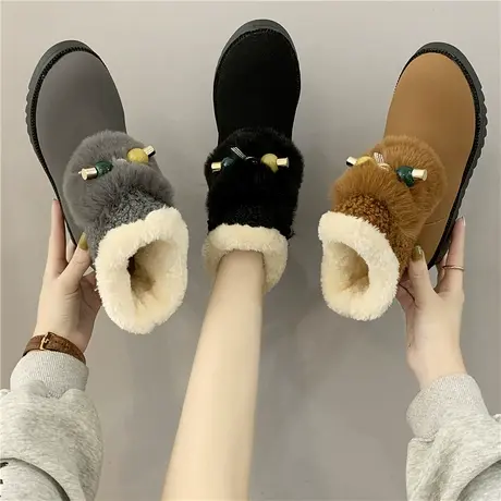 雪地靴女短筒2023新款韩版中筒加绒加厚冬季保暖棉鞋女学生短靴潮图片