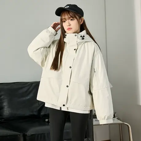 唐狮2023冬季新款羽绒服女短款工装派克服连帽爆款上衣外套潮12.7图片