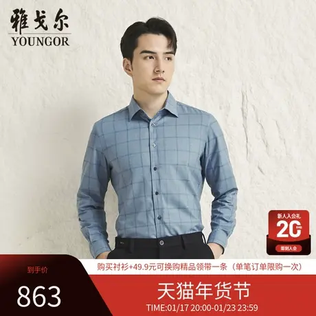 【商场同款】雅戈尔男士长袖衬衫新款官方商务休闲上班穿衬衫男图片