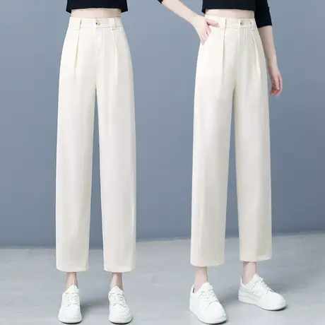 西装裤女高腰显瘦修身薄款2024春秋新款时尚百搭休闲直筒镰刀裤子商品大图