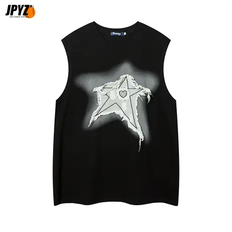 纯棉汗背心男士夏季薄款外穿健身跨栏篮球透气坎肩宽松无袖t恤商品大图