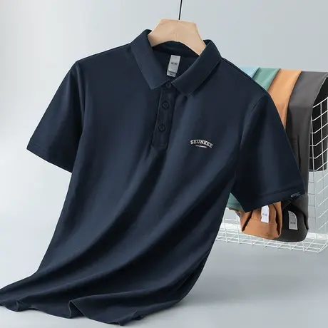 男士短袖polo衫翻领t恤商务休闲夏季保罗上衣服冰丝凉感半袖体恤商品大图