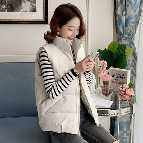 羽绒棉马甲女士短款秋冬2023年新款韩版宽松坎肩外穿马夹背心外套图片