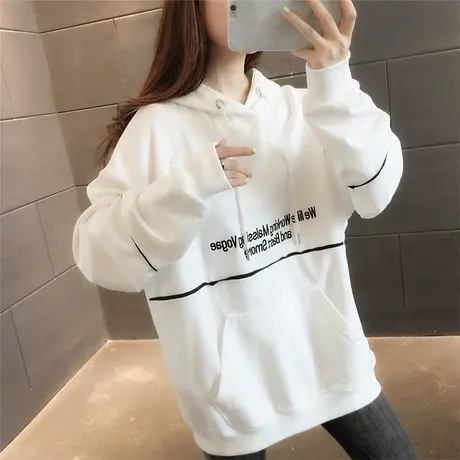 中长款连帽卫衣女时尚宽松韩版2023秋装新款慵懒风洋气上衣ins潮图片