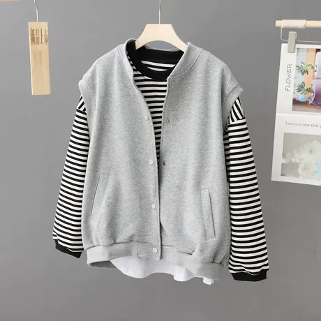 春装新款韩版无袖卫衣马甲女宽松纯色马甲女小众外套坎肩夹克衫潮图片