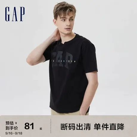【断码优惠】Gap男女装山系LOGOT恤纯棉亲肤短袖夏季610169情侣装商品大图