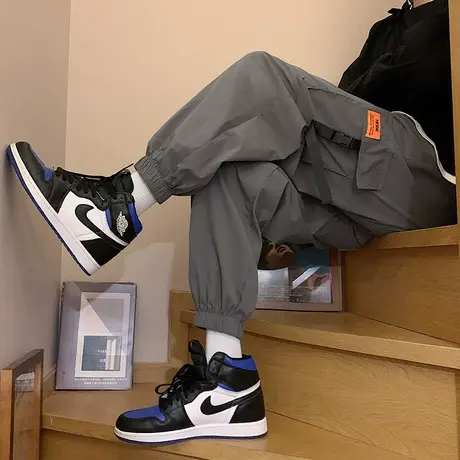 工装裤男潮牌束脚日系痞帅超火裤子秋季韩版潮流百搭ins休闲长裤商品大图