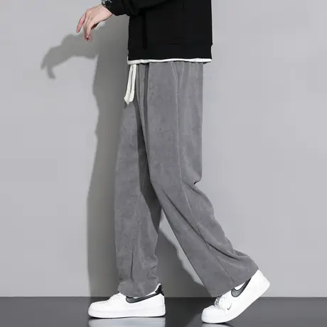 灰色运动裤子男士夏季薄款宽松直筒长裤男生百搭春秋潮流休闲卫裤商品大图