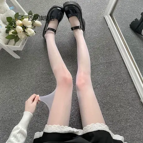 纯白丝袜女超薄款2021新款网红黑丝春秋光腿神器菠萝袜防勾丝夏季商品大图