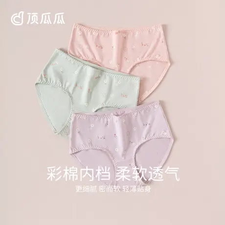 顶呱呱女士内裤纯棉裆抗菌中腰少女印花女生三角裤裤头顶呱呱商品大图