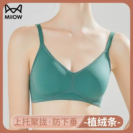 猫人文胸无痕薄款夏季大胸显小聚拢无钢圈文胸超薄女士内衣图片