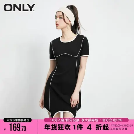 ONLY2023秋季新款气质复古休闲小黑裙显瘦T恤连衣裙女|123261004图片