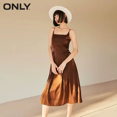 ONLY2024春季新款时尚通勤复古吊带A字中长款连衣裙女|124107053图片