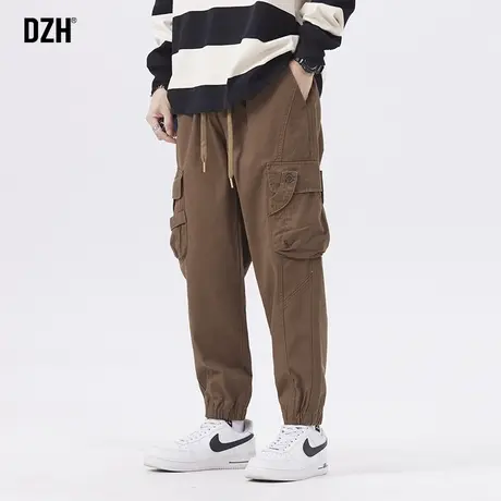 男士纯棉工装裤潮牌男裤子冬季加绒运动裤加厚束脚裤2023新款长裤商品大图