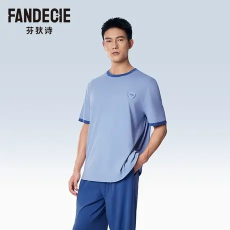 芬狄诗商场同款男士睡衣套装莫代尔棉质短袖可外穿家居服FLM0514商品大图